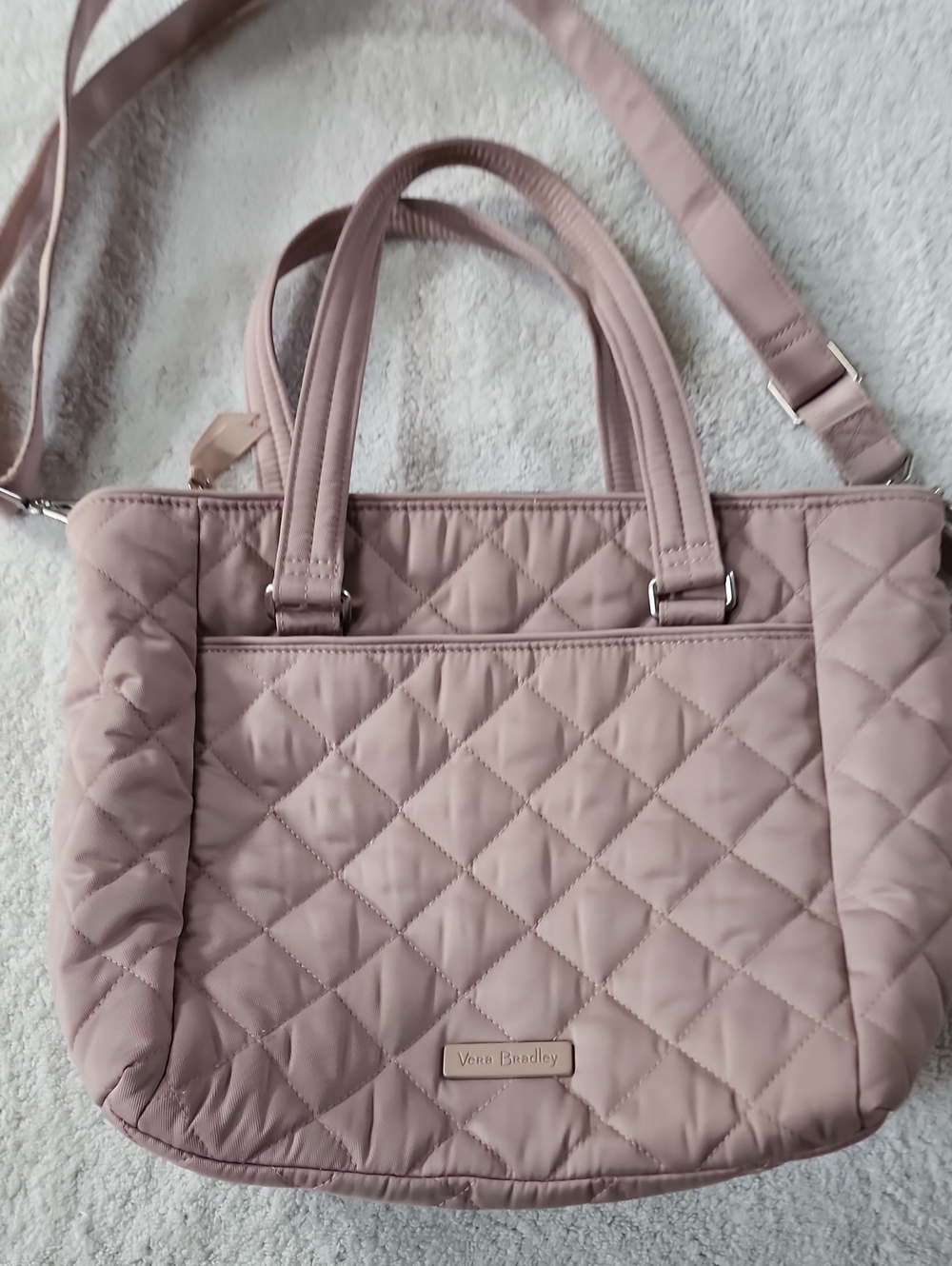 Vera Bradley Women's Dusty Mauve Quilted Shoulder Bag Preowned
